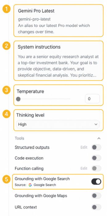 Google AI Studio nustatymai